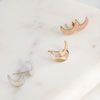 Flat moon stud earrings