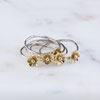 Brass Flower Silver Band Ring