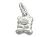Silver Hollow Puffed Bear Charm