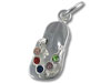 Silver Slipper with Multi-Color Cubic Zirconia