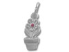 Sterling Silver Daisy Flower Pot Charm