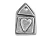 Silver House with Heart Charm