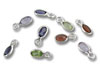 Silver Multi Gemstone Drop Charm