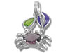 Crab with Purple and Green Crystals Stone Charm