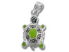 Turtle with Green Head and Marcasite Stones Charm