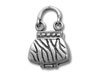 Sterling Silver Openable Zebra Stripes Purse Charm