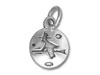 Sterling Silver Witch on a Disc Charm