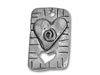 Silver Heart Spiral Rectangle Charm