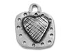 Silver Square with Heart Charm