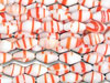 Czech White Orange Glass Beads