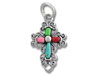 Sterling Silver Cross Charm with Filigree