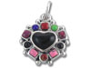 Multi-Color Stones Heart Charm