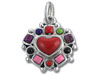 Multi-Color Stones Heart Charm