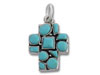 Sterling Silver Cross with Tuquoise Lapis Stones