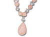 17" Rose Quartz, Clear Crystal Silver Wire Necklace