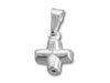 Silver Hollow Puffed Cross Charm