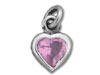 Sterling Silver Pink CZ Heart Charm