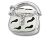 3D Cowskin Purse Charm with Cubic Zirconia
