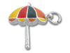Sterling Silver Enamel Multi Colored Umbrella Charm
