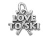 Sterling Silver Love to Ski Charm