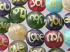 Multi Color 'Love You' Circular Style Glass Beads