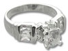 Silver CZ Wedding Style Ring
