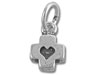 Tiny Heart Inside Cross Charm