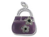 Purple Purse with Cubic Zirconia Flowers