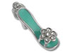 Silver Enamel High Heel with Cubic Zirconia Flower