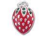 Sterling Silver Enamel Strawberry Charm