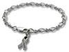 7" Sterling Bracelet with Survivor Ribbon