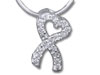 CZ Heart Awareness Ribbon Slider