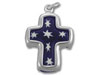 Sterling Silver Blue Cross with White Stars
