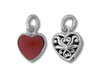 Sterling Silver Stone Heart Charm