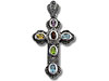 Multi CZ Marcasite Cross Pendant