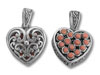 Coral Beaded Heart Pendant