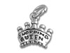 Sterling Silver Shopping Queen Crown Charm