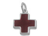 Sterling Silver Enamel Red Cross Charm