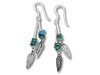 Turquoise Feathers Dangle Earrings