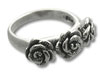 Three Flower Silver Ring