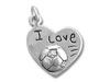 Sterling Silver Heart I Love Soccer Charm