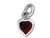 Sterling Silver Garnet CZ Heart Charm