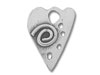 Silver Swirl in Heart with Dots Charm