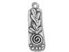 Silver Leaves Rectangle Tag Charm