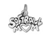 Sterling Silver Softball Heart Mom