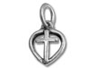 Sterling Silver Small Cross Inside Heart Charm