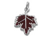 Sterling Silver Red Enamel Maple Leaf Charm
