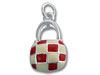 Red and White Enamel Checker Purse