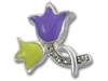 Sterling Silver Yellow and Purple Flowers Charm