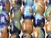 Rounded Cylindrical Flower Style Glass Beads